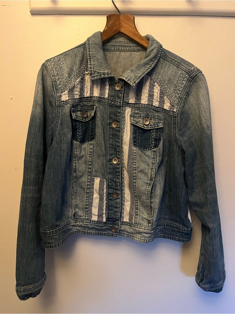 Upcycled Denim Sashiko Boro Patchwork Jacket